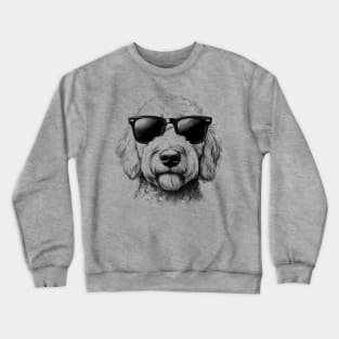 Goldendoodle Dog Wearing Sunglasses Drawing Crewneck Sweatshirt